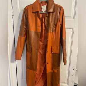 Leather patchwork jacket. Never worn.